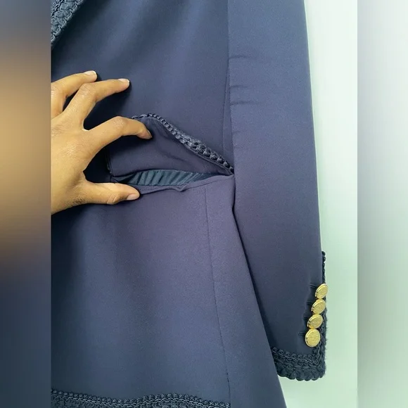 Gucci Navy Blue Single Breasted Blazer Jacket women’s size 38/ US 2 - Picture 9 of 16
